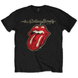 ROLLING STONES  THE T-SHIRT  7-8 YEARS KIDS BLACK  PLASTERED TONGUE