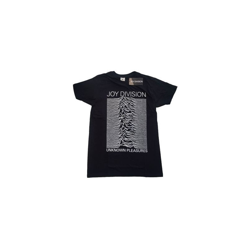 JOY DIVISION T-SHIRT  X-SMALL UNISEX BLACK  UNKNOWN PLEASURES WHITE ON BLACK