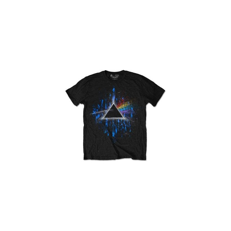 PINK FLOYD - DARK SIDE OF THE MOON BLUE SPLATTER SPECIAL EDITION BLACK (T-SHIRT UNISEX TG.