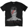 BOWIE DAVID T-SHIRT  L BLACK UNISEX  ALADDIN SANE