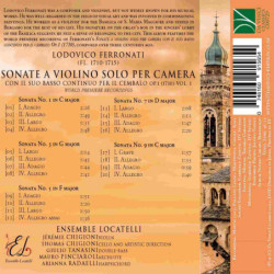 LODOVICO FERRONATI: SONATE A VIOLINO SOL