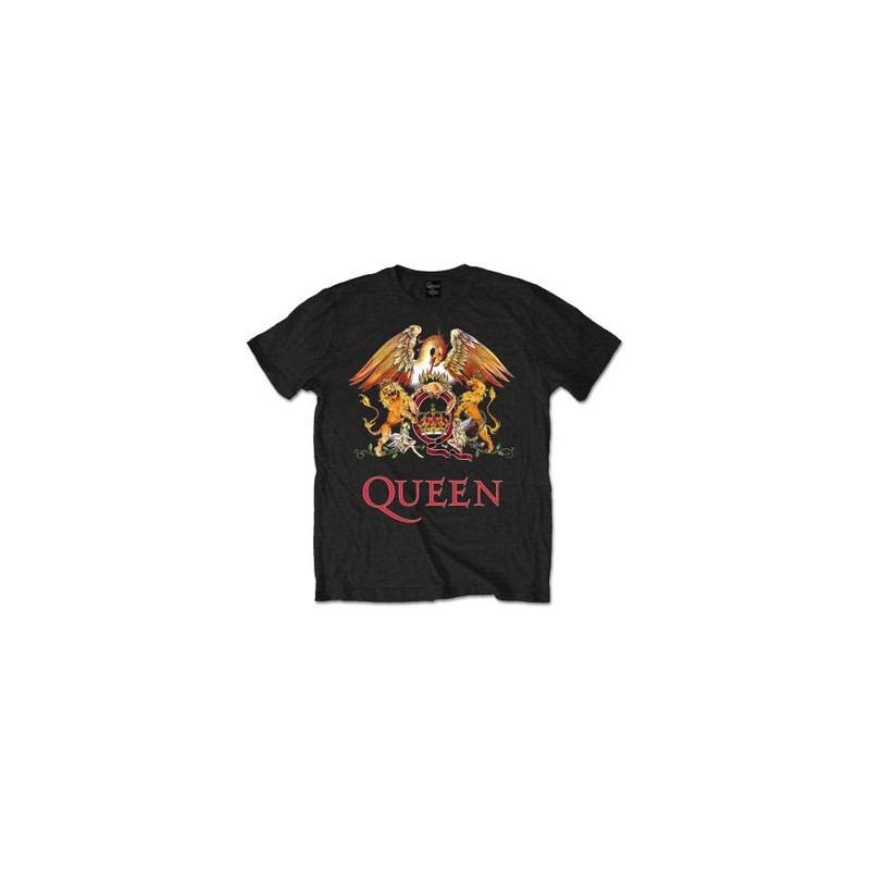 QUEEN T-SHIRT  13-14 YEARS KIDS BLACK  CLASSIC CREST