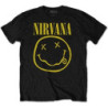 T-SHIRT  L KIDS BLACK  YELLOW HAPPY FACE NIRVANA