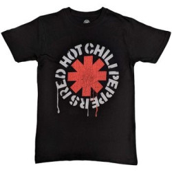 RED HOT CHILI PEPPERS T-SHIRT  L UNISEX BLACK  STENCIL
