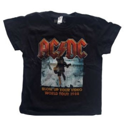 AC/DC T-SHIRT  11-12 YEARS KIDS BLACK  BLOW UP YOUR VIDEO