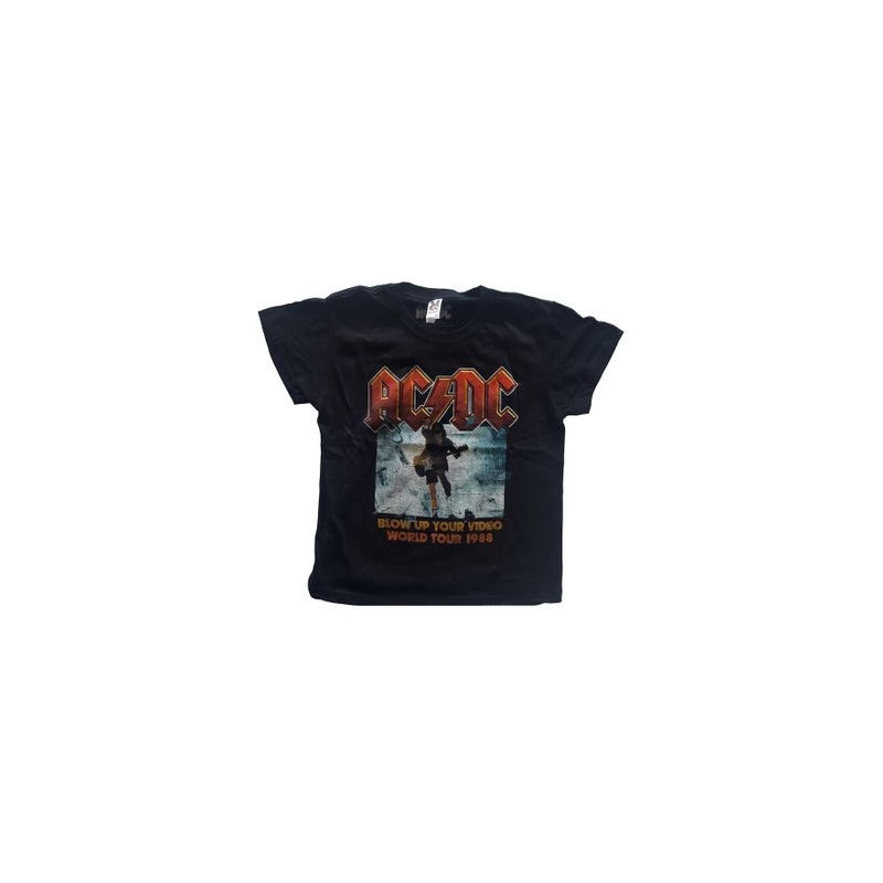 AC/DC T-SHIRT  11-12 YEARS KIDS BLACK  BLOW UP YOUR VIDEO