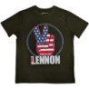 JOHN LENNON MEN'S TEE: PEACE FINGERS US FLAG (LARGE)