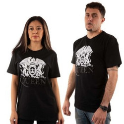 QUEEN T-SHIRT  S UNISEX BLACK  CREST LOGO