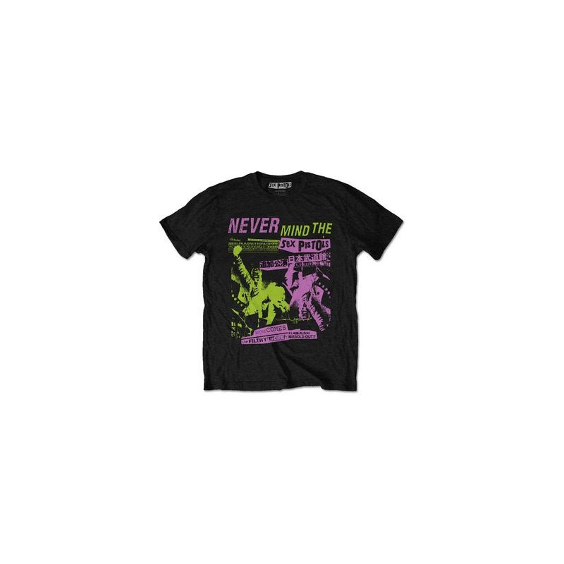 SEX PISTOLS T-SHIRT  S BLACK UNISEX  JAPANESE POSTER