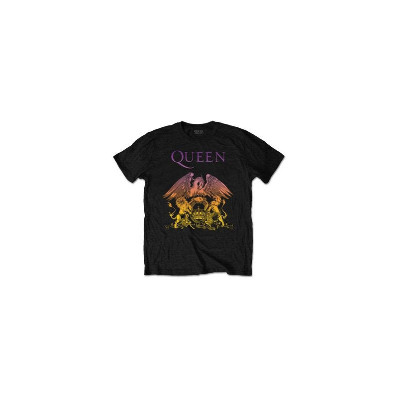 QUEEN MEN'S TEE: GRADIENT CREST (LARGE)