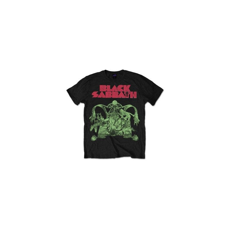 BLACK SABBATH T-SHIRT  L BLACK UNISEX  SABBATH CUT-OUT