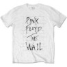 PINK FLOYD T-SHIRT  L WHITE UNISEX  THE WALL & LOGO