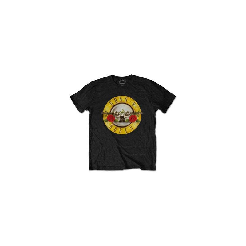 GUNS N ROSES T-SHIRT  S BLACK UNISEX  CLASSIC LOGO