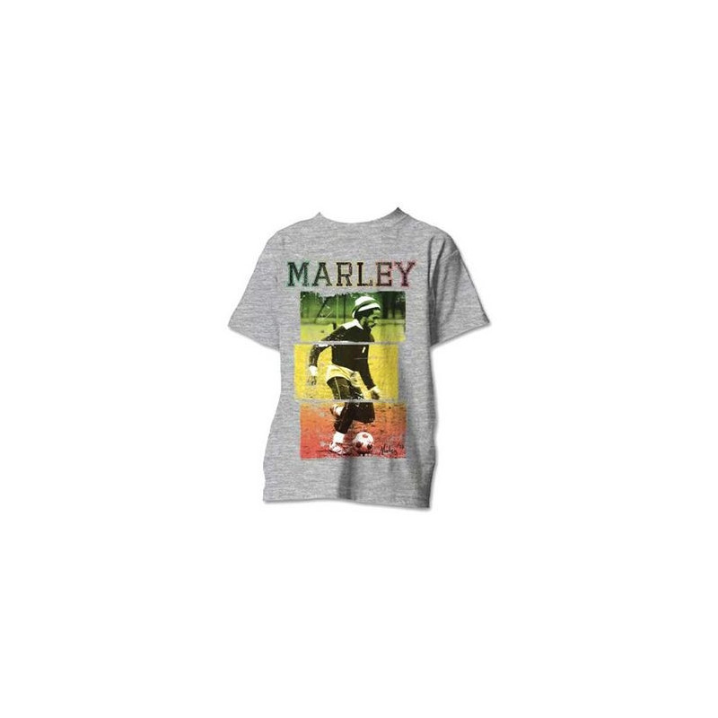 MARLEY BOB T-SHIRT  M GREY UNISEX  FOOTBALL TEXT