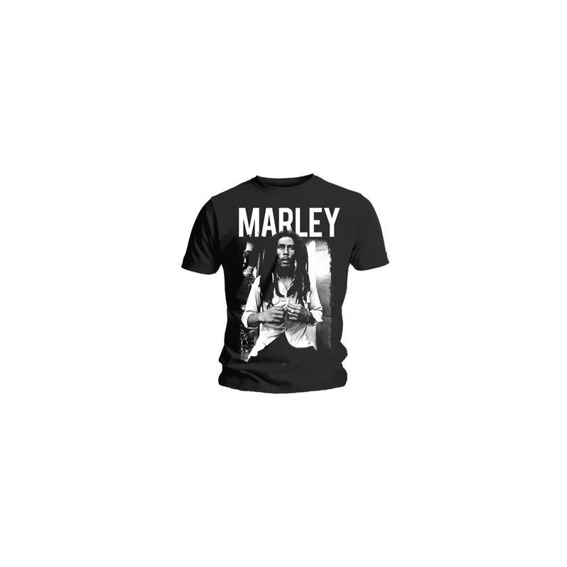 MARLEY BOB T-SHIRT  L BLACK UNISEX  BLACK & WHITE