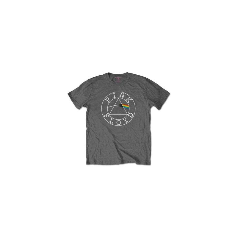 PINK FLOYD T-SHIRT  7-8 YEARS KIDS GREY  CIRCLE LOGO