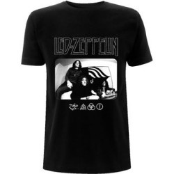 LED ZEPPELIN T-SHIRT  LARGE UNISEX BLACK  ICON LOGO PHOTO