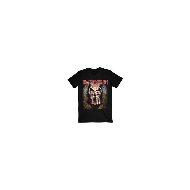 IRON MAIDEN T-SHIRT  L BLACK UNISEX  EDDIE CANDLE FINGER