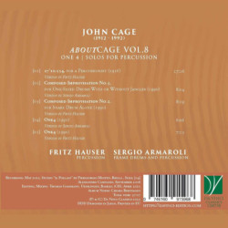 JOHN CAGE: ABOUTCAGE VOL.8 ONE 4 - SOLOS