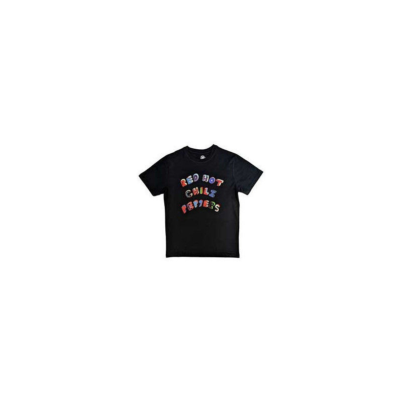 RED HOT CHILI PEPPERS T-SHIRT  XX-LARGE UNISEX BLACK  COLOURFUL LETTERS