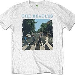 THE BEATLES MEN'S TEE: ABBEY ROAD & LOGO (RETAIL PACK) (MEDIUM)