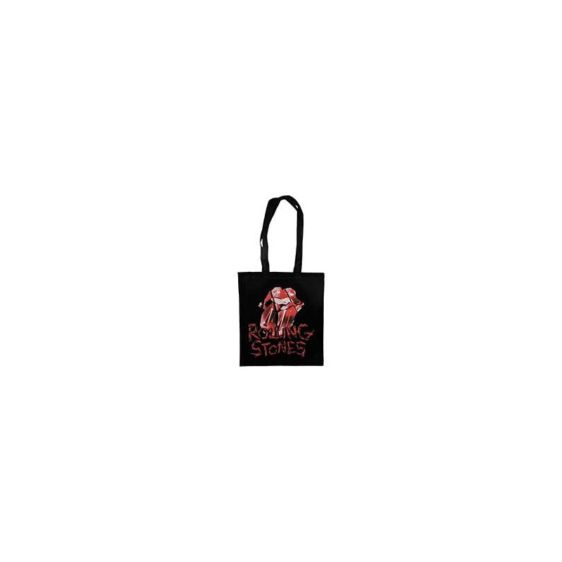 THE ROLLING STONES TOTE BAG:HACKNEY DIAMONDS CRACKED GLASS TONGUE