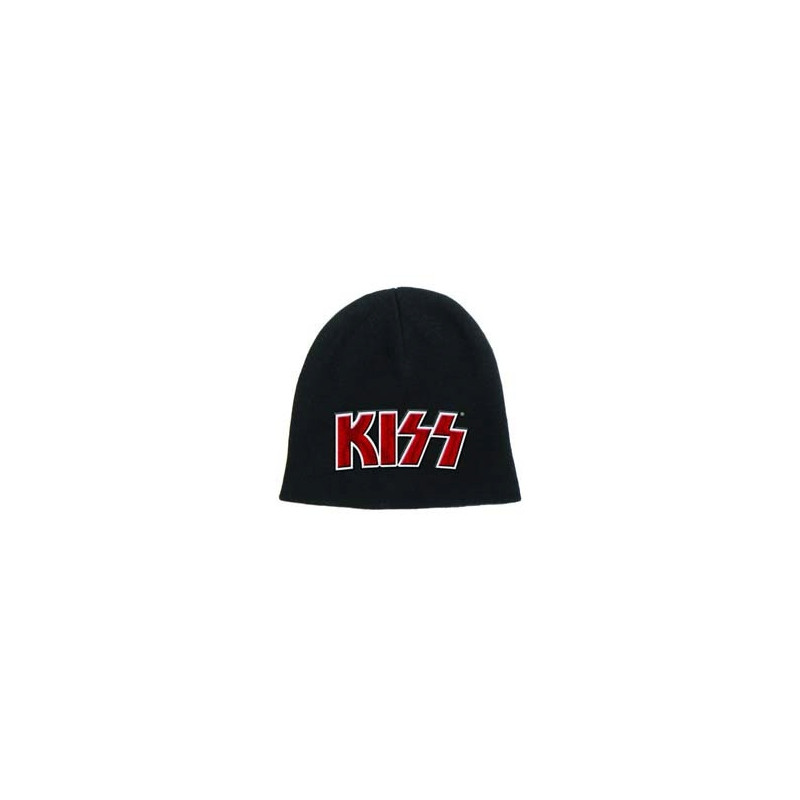 KISS BEANIE HAT:RED ON WHITE LOGO