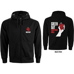 GREEN DAY UNISEX ZIPPED HOODIE: AMERICAN IDIOT (BACK PRINT) (X-LARGE)
