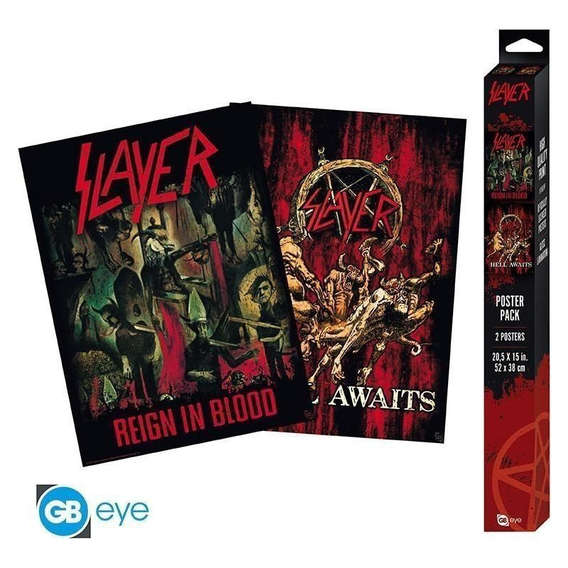 SLAYER: GB EYE - REIGN IN BLOOD/HELL AWAITS (SET 2 CHIBI POSTERS 52X38 CM)