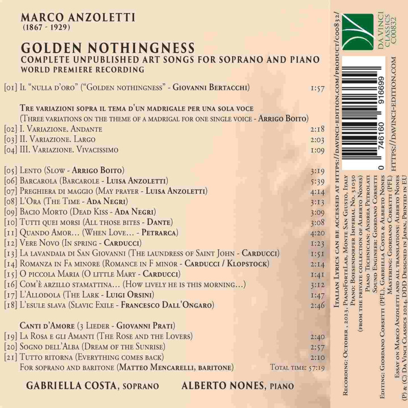 MARCO ANZOLETTI: GOLDEN NOTHINGNESS, COM