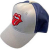 THE ROLLING STONES UNISEX BASEBALL CAP:CLASSIC TONGUE (2 TONE) GREY & NAVY BLUE