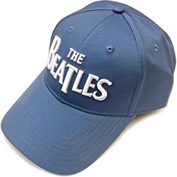 THE BEATLES UNISEX BASEBALL CAP:WHITE DROP T LOGO (DENIM BLUE)
