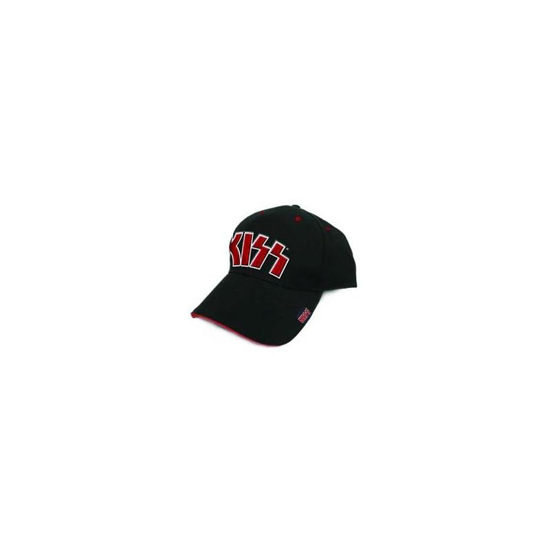 KISS UNISEX BASEBALL CAP:RED ON WHITE LOGO