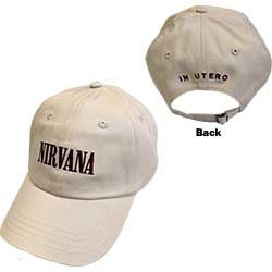 NIRVANA UNISEX BASEBALL CAP:TEXT LOGO IN UTERO