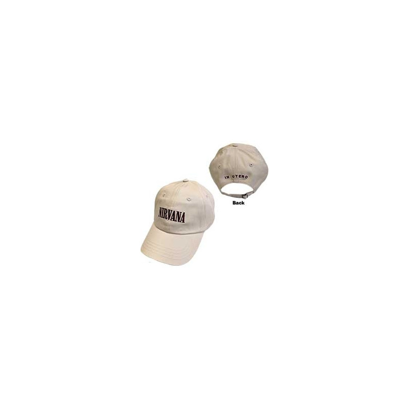 NIRVANA UNISEX BASEBALL CAP:TEXT LOGO IN UTERO