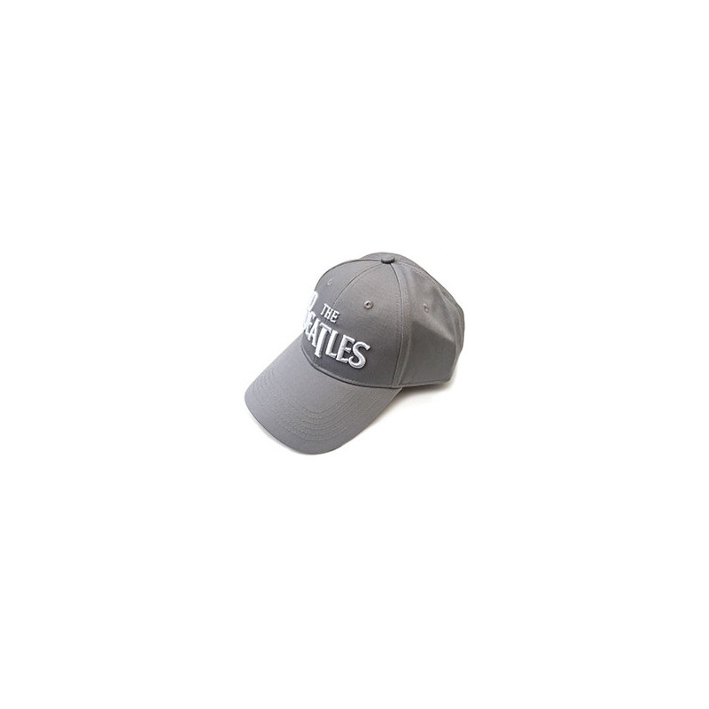 THE BEATLES UNISEX BASEBALL CAP:WHITE DROP T LOGO GREY