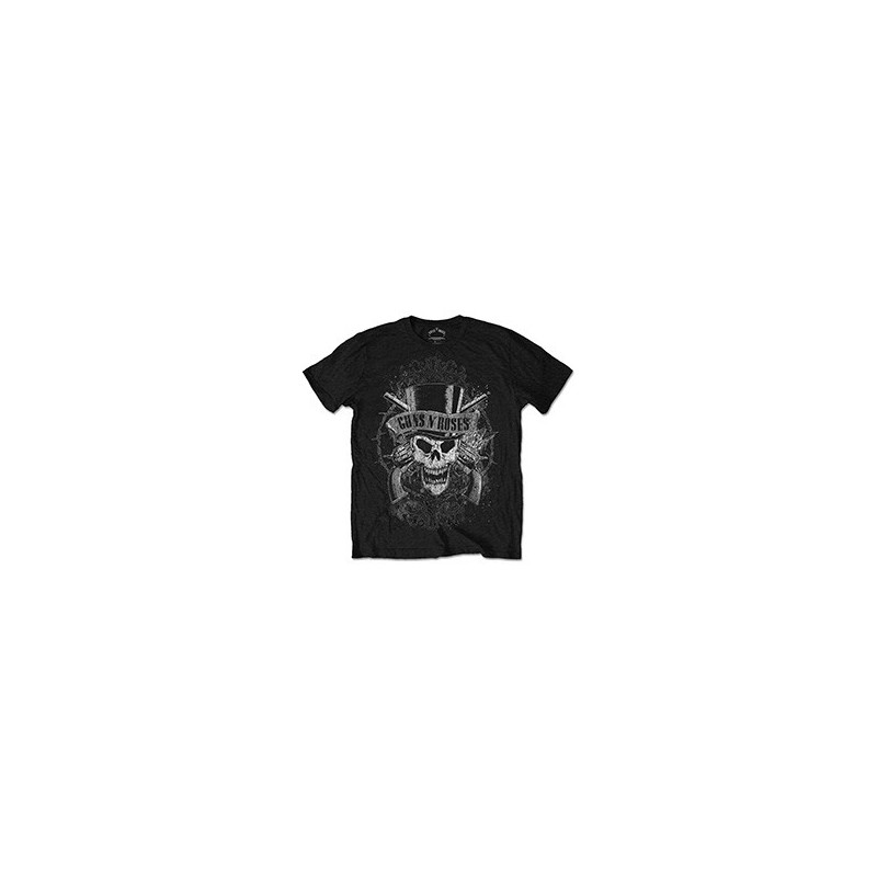 GUNS N' ROSES - FADED SKULL BLACK (T-SHIRT UNISEX TG. M)