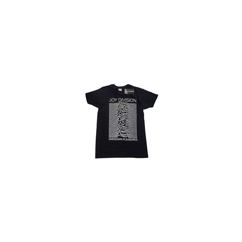 JOY DIVISION UNISEX T-SHIRT: UNKNOWN PLEASURES WHITE ON BLACK (LARGE)