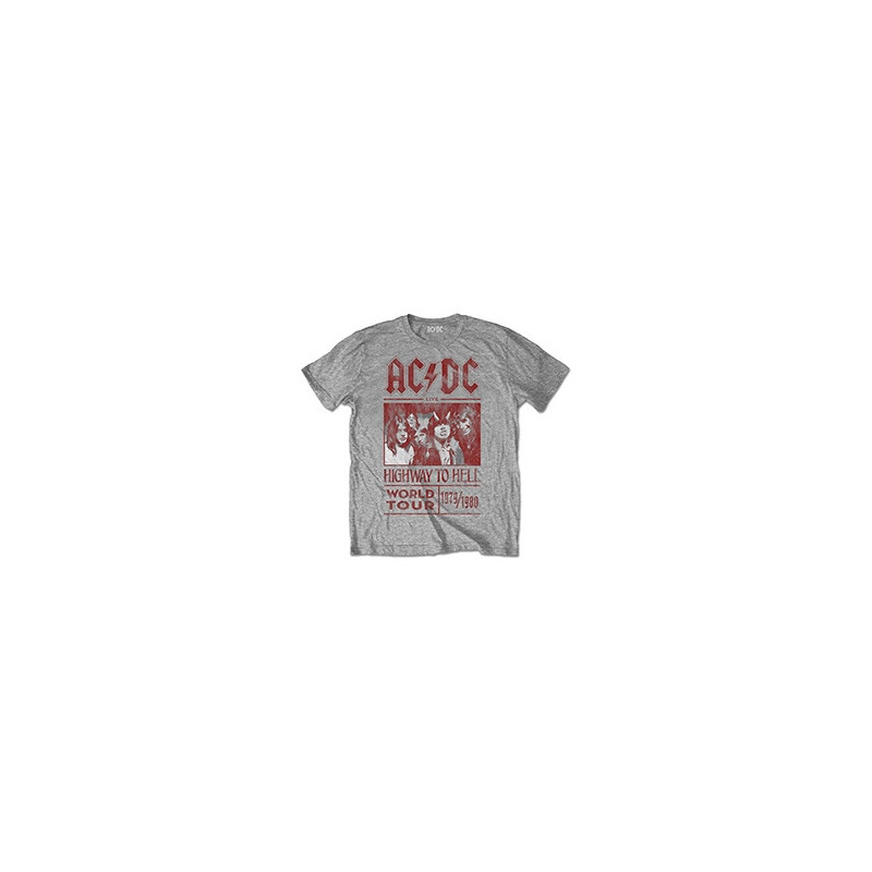 AC/DC UNISEX T-SHIRT: HIGHWAY TO HELL WORLD TOUR 1979/1980 (SMALL)