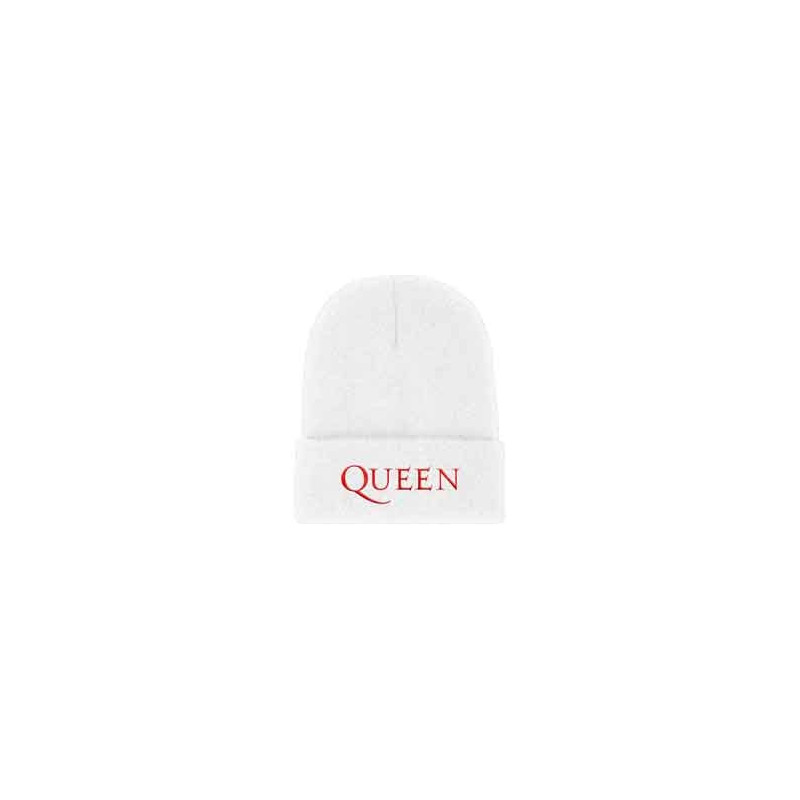 QUEEN UNISEX BEANIE HAT:LOGO-WHITE