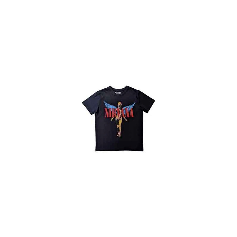 NIRVANA T-SHIRT  S UNISEX BLACK  ANGELIC