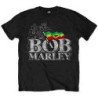 MARLEY BOB T-SHIRT  M BLACK UNISEX  DISTRESSED LOGO