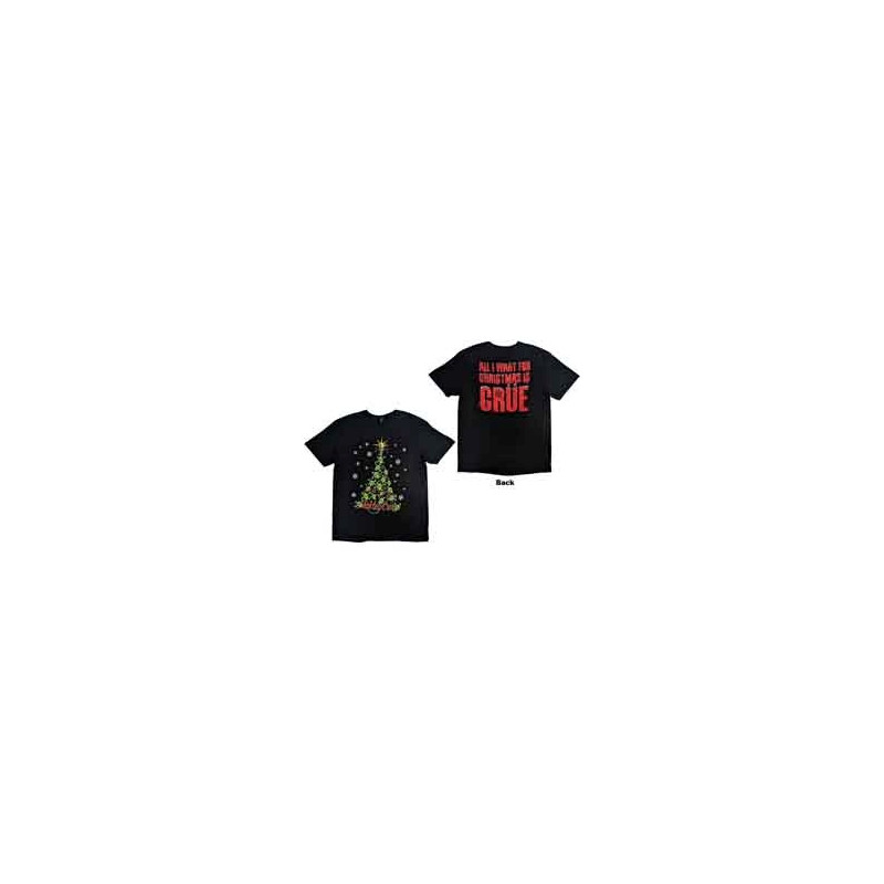 MOTLEY CRUE UNISEX T-SHIRT: XMAS CRUE (BACK PRINT) (MEDIUM)