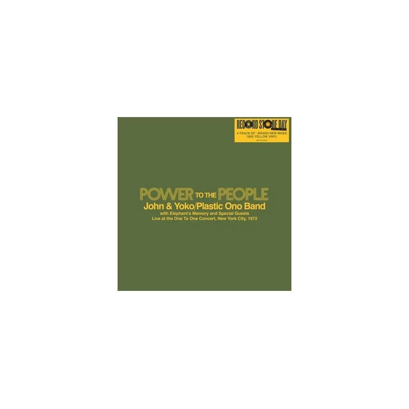 POWER TO THE PEOPLE - LIVE AT THE ONE TO ONE CONCERT, NEW YORK CITY, 1972 (RSD 2025) LP