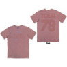 BLACK SABBATH UNISEX STONE WASH T-SHIRT: NEVER SAY DIE (KASHMIR RED) (BACK PRINT)