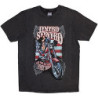 LYNYRD SKYNYRD UNISEX STONE WASH T-SHIRT: RIDE FREE (CHARCOAL GREY)