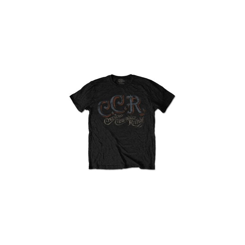 CREEDENCE CLEARWATER REVIVAL UNISEX TEE: CCR (LARGE) BLACK UNISEX