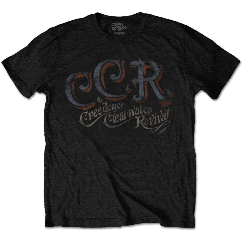 CREEDENCE CLEARWATER REVIVAL UNISEX TEE: CCR (MEDIUM) BLACK UNISEX
