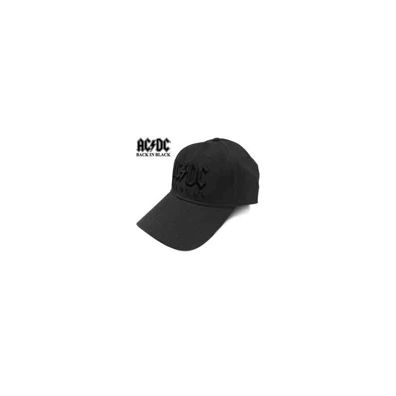 AC/DC UNISEX BASEBALL CAP:BACK IN BLACK (BLACK)