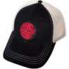 THE ROLLING STONES UNISEX MESH BACK CAP:70S LOGO EMBLEM (BLACK & NATURAL)